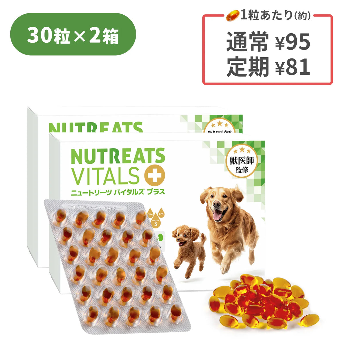 ニュートリーツ バイタルズプラス 犬用 オメガ3 サプリメント関節皮膚の健康維持に